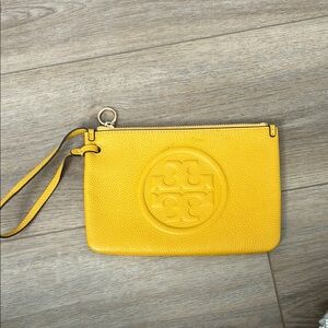 Tory Burch Yellow Wristlet Clutch